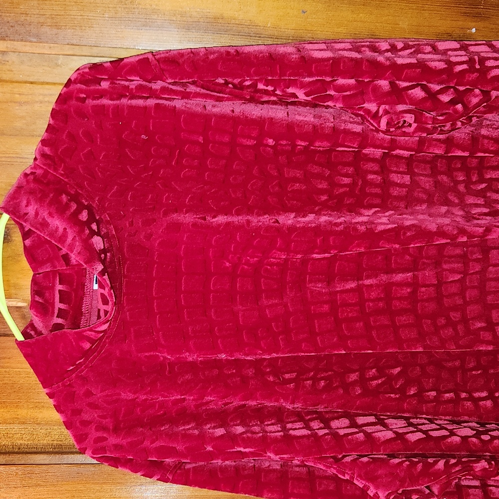 Red velvety tunic